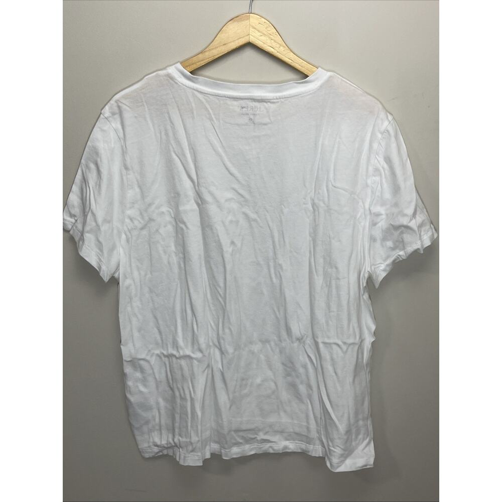 J Crew Vintage Jersey Classic Fit Crewneck Tee Womens 2X White T Shirt Cotton - Picture 2 of 8